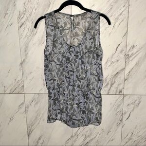NY Collection Floral Studded Sleeveless Blouse SZ M
